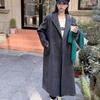 New Autumn and Winter Long-haired Alpaca Double-sided Wool Coat for Women with Thick Shoulder Pads Woolen Coat for Women