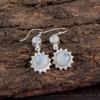 Rainbow Moonstone Gemstone 925 Sterling Silver Jewelry Handmade Earrings 1.80" EE-13-24