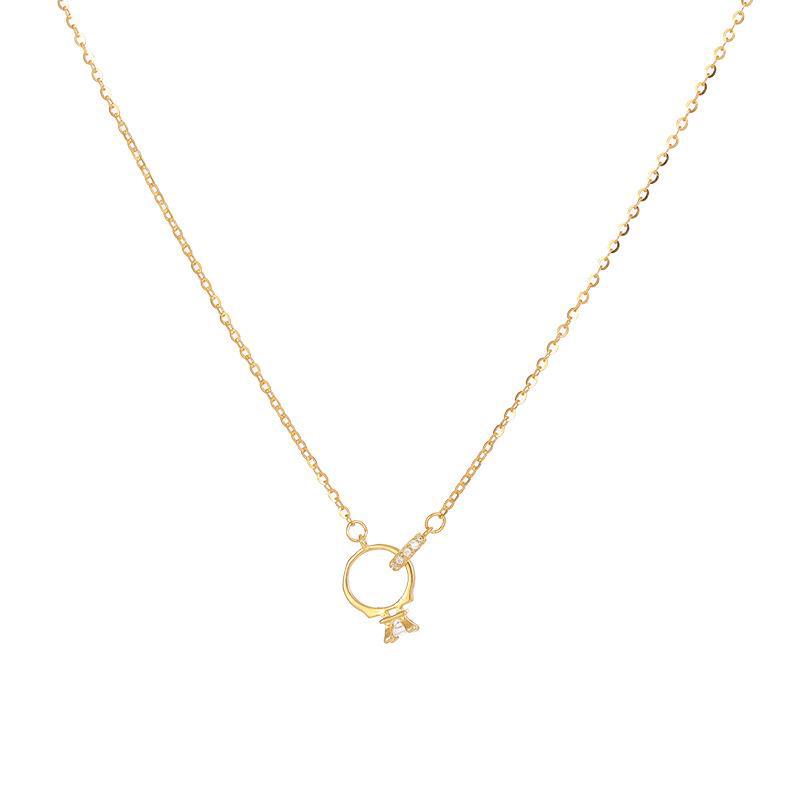 Ожерелье с подвеской в виде двойного кольца из серебра 925 пробы Banyan Tree Mobius - легкая роскошная цепочка на ключицу