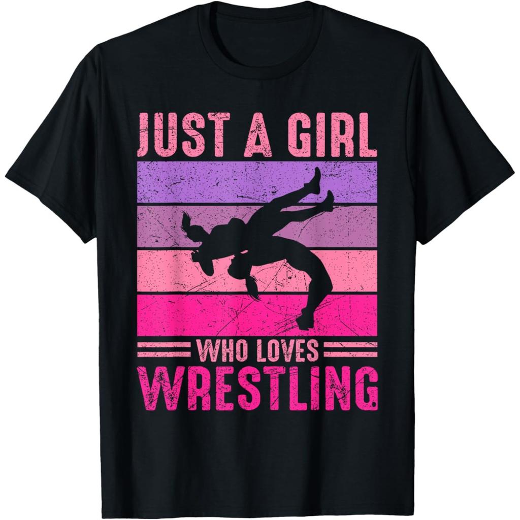 Just A Girl Who Loves Wrestling Girl Wrestle Wrestler T-Shirt Cotton Streetwear Tee Shirt Short Sleeve Unisex Loose Clothing