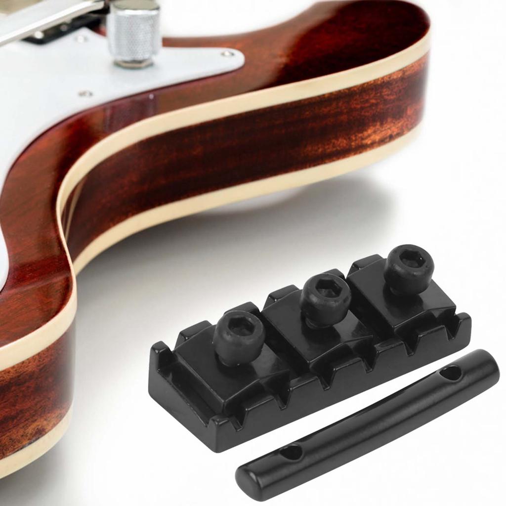 Электрогитарный струнозажимной порожек с прижимной планкой для струн на головке грифа, винт, шестигранный ключ, замена, черный(GE99)