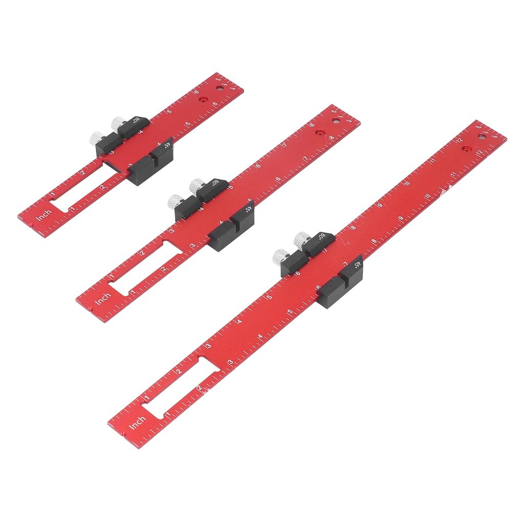 3 шт. Набор линеек для деревообработки, точный металлический слайдер Т-образного типа, квадратный разметочный измерительный инструмент