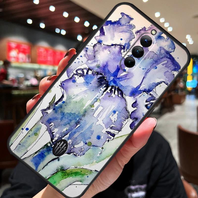 Чехол-пенал с рисунком сиреневых ирисов для ZTE Nubia Red Magic 10S 10 8 9 8S 9S 11 Pro Plus 10 Air 5G 6R 6 7 6S 7S Pro