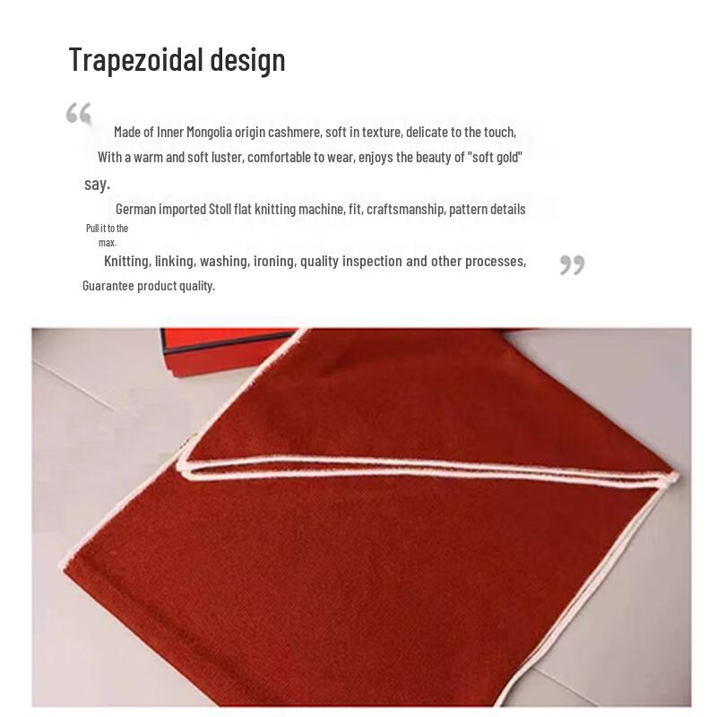Lu Dahua 100% Cashmere Trapezoid Scarf for Women