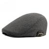 Men's Wool Herringbone Flat Cap British Retro Style Newsboy Hat Autumn Winter Warm Beret Adjustable Cabbie Cap for Men