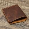 100% Genuine Leather Wallet Men Vintage Style Bifold Brown Wallet for Men Leather Genuine CLE