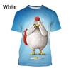 Summer New Fashion Funny Chicken 3d Printed T-shirt Funny Cool Chicken T-shirt Unisex Fashion Graphic Short-sleeved T-shirt Top