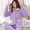 Новая зимняя трехслойная стеганая толстая пижама женская кораллово-флисовая домашняя одежда с героями мультфильмов больших размеров милая теплая хлопковая куртка одежда для отдыха