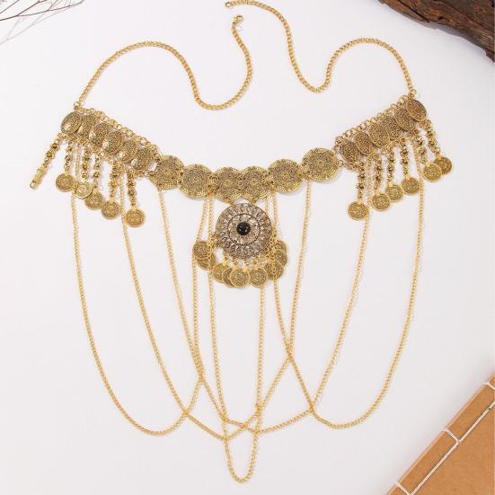 Сплав Поясная цепочка Ретро стиль Монета Кисточка Декор Цепочка для ремня