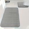 2Pcs/Set Bathroom Floor Mat Non-Slip Bottom 40x60cm 40x50cm Coral Velvet U-Shaped Square Bathroom Pad