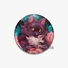 32/44/58mm Fun Cartoon Hand Drawn Cats Badge Half Faced Cat Pins Tinplate Brooches Breastpin for Backpack Clothes Handmade Gift Accessory
