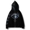 Men Y2K Fashion Hoodie Rhinestones Letter Graphics Print Zip Hoodie Clothes Hoodies Goth Long Sleeve Sweatshirt Oversized Top