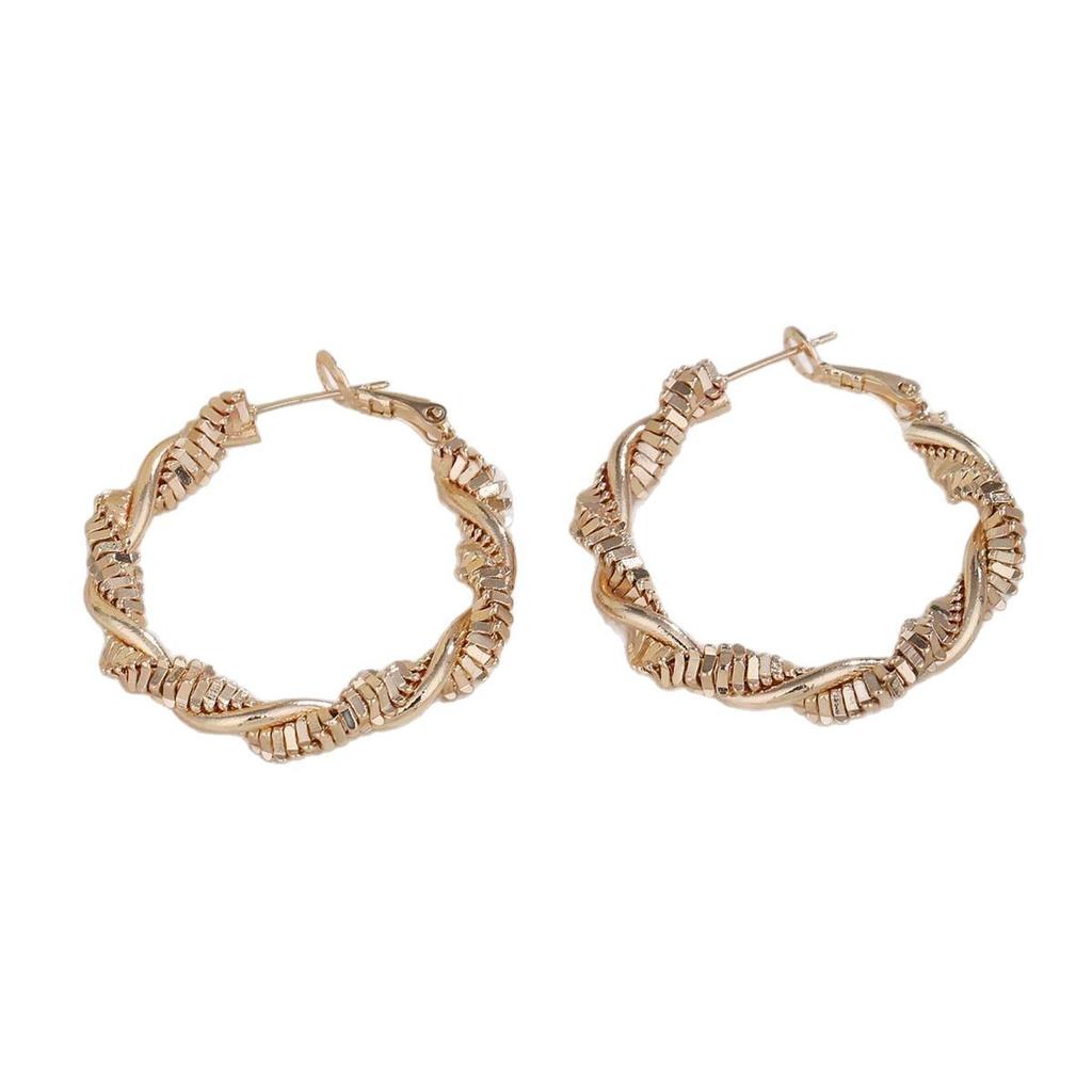 Модные витые золотые серьги «Темперамент» Женские модные витые круглые серьги Персонализированные геометрические серьги Flow