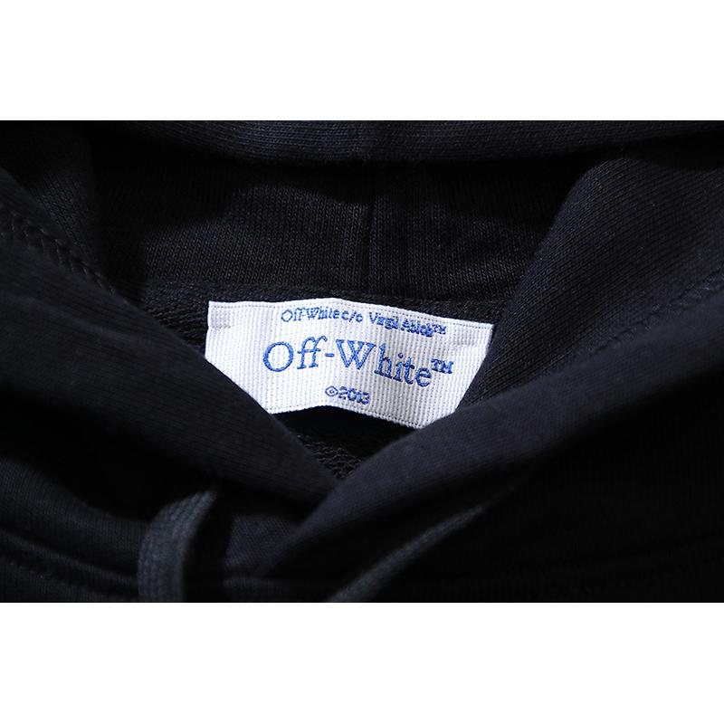 1083 Off-White 2025 Autumn/Winter New OW Retro Arrow Pattern Printed Men's and Women's Hoodie Sweatshirt