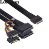 Кабель OCuLink PCIe SFF-8611 8X на двойной SFF-8639 U.2 с 15-контактным разъемом SATA "папа"