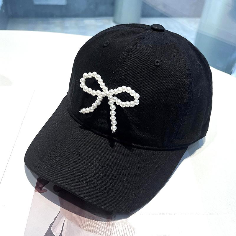 Нежная бейсбольная кепка для девочек, женская повседневная кепка с жемчужным бантом для занятий спортом, в спортзале, в горах, для кемпинга, активного отдыха на свежем воздухе