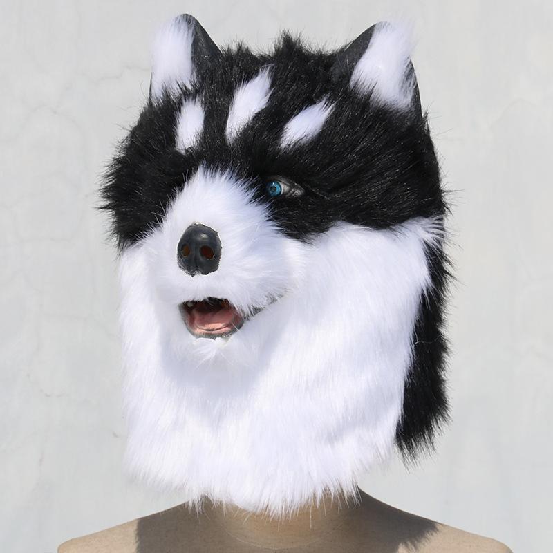 Cute plush animal Husky head mask latex Husky mask for Halloween cosplay Funny party props
