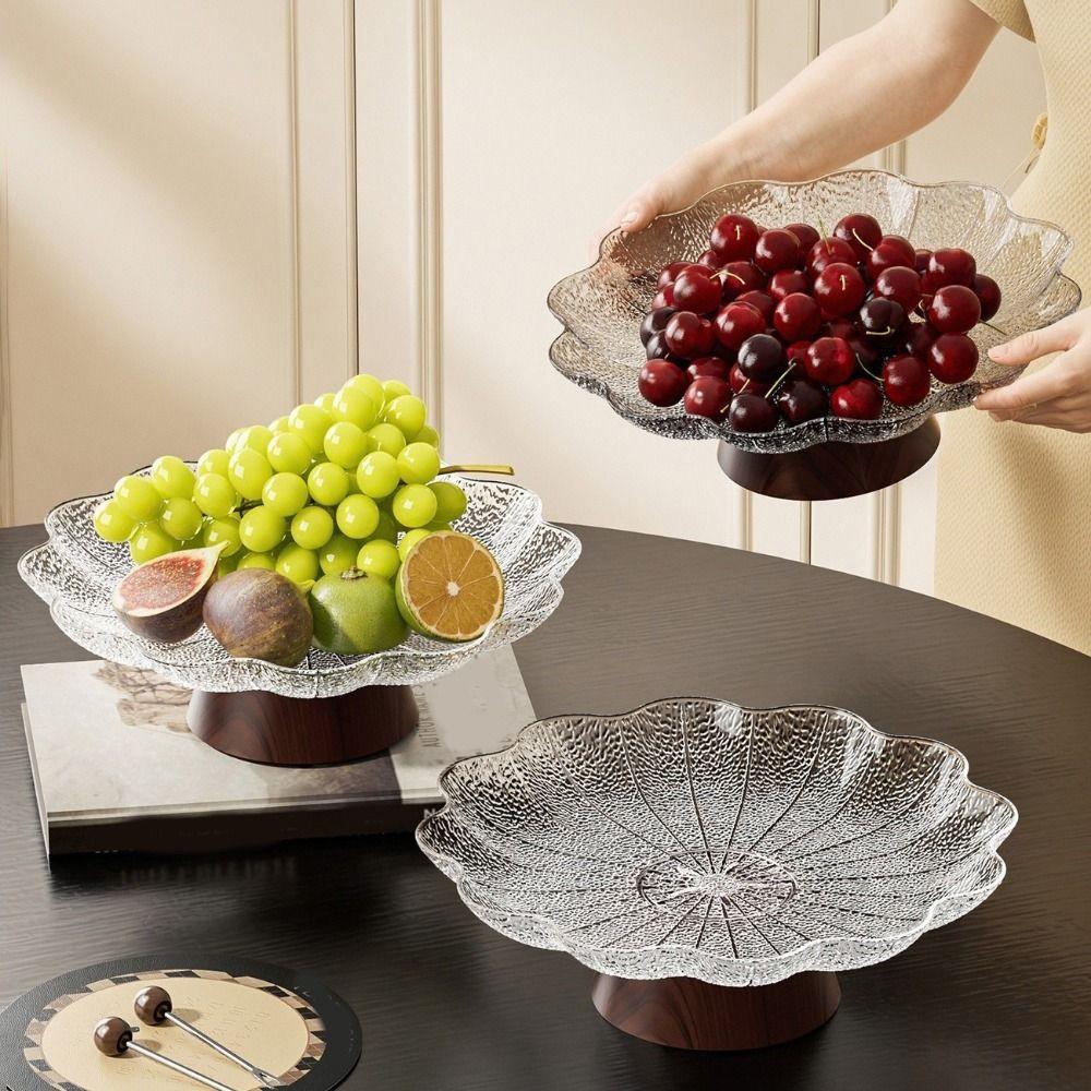 Large Capacity Pedestal Fruit Bowl Plastic Fruit Display Stand Elegant Dried Fruit Plate  Candy