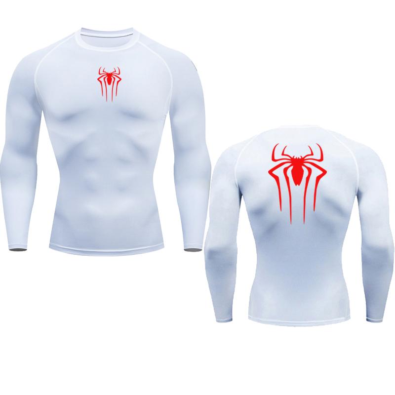 Printed Men's Athletic Compression Shirts Athletic Quick Dry Breathable Rash Guard Athletic Tight Workout Tops Summer Men