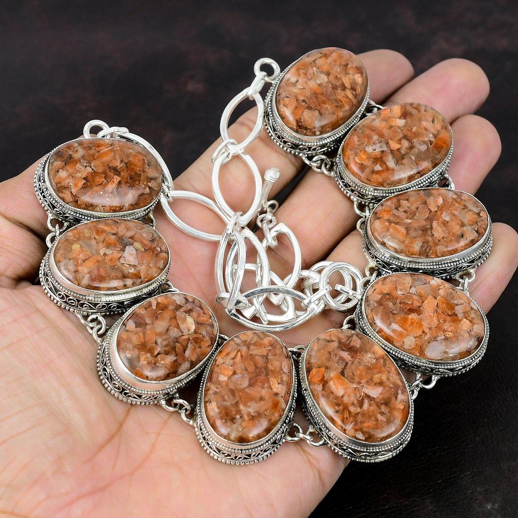 Ожерелье из солнечного камня, винтажное ожерелье, ювелирные изделия из драгоценных камней, ожерелье из стерлингового серебра 925 пробы, регулируемая цепочка, ожерелье, подарок для женщин, ожерелье ручной работы