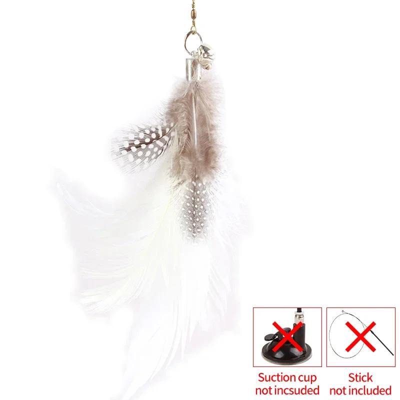 Интерактивная игрушка для кошек Handfree Cat Stick Играющий котенок Играющий тизер Палочка Игрушка на присоске Птица/перо Кошачья палочка Товары для домашних животных