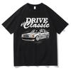Мужские футболки оверсайз 'Drive The Classic Car' Винтажная иллюстрация 100% хлопок Повседневные Внутренне сочетающиеся Короткий рукав Мужские Топы Футболки
