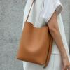 New Genuine Leather Women's Bag High-end Large Capacity Bucket Bag Shoulder Bag Women's Simple Tote Bag