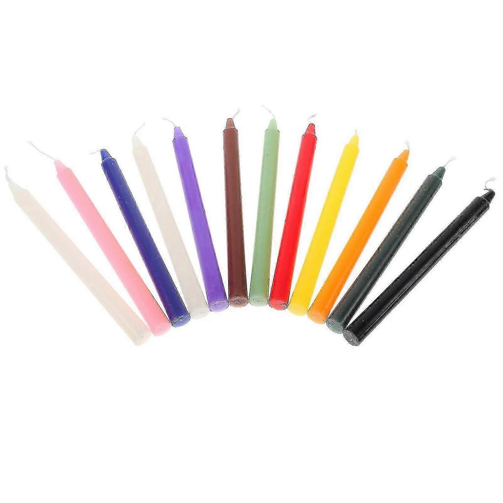 12pcs Tapered Dinner Candles Unscented Colored Long Candles Decorative Paraffin