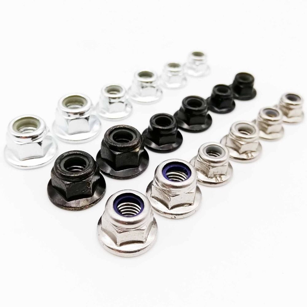 10pcs 304 Stainless Steel Locknut Hex Nylon Insert Lock Nut Durable Self-locking Nut Fastener