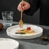 Керамика Стейк Западная Кухня Основное Блюдо Тарелка Черный Белый Модный Матовый Бытовой Отели Ресторан Фарфоровая Посуда