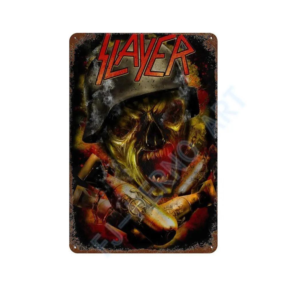 Винтажный Постер Альбома Slayer Хэви-метал Металлическая Жестяная Вывеска Табличка Nordic Настенное Искусство Тарелки для Декора Комнаты Дома Подарки для Мальчика
