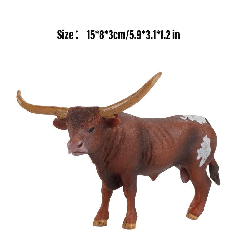 Kid's Gift Animal Model Simulation Farm Animal Figures Educational Toy Plastic Material Cow Category 14x8cm Size
