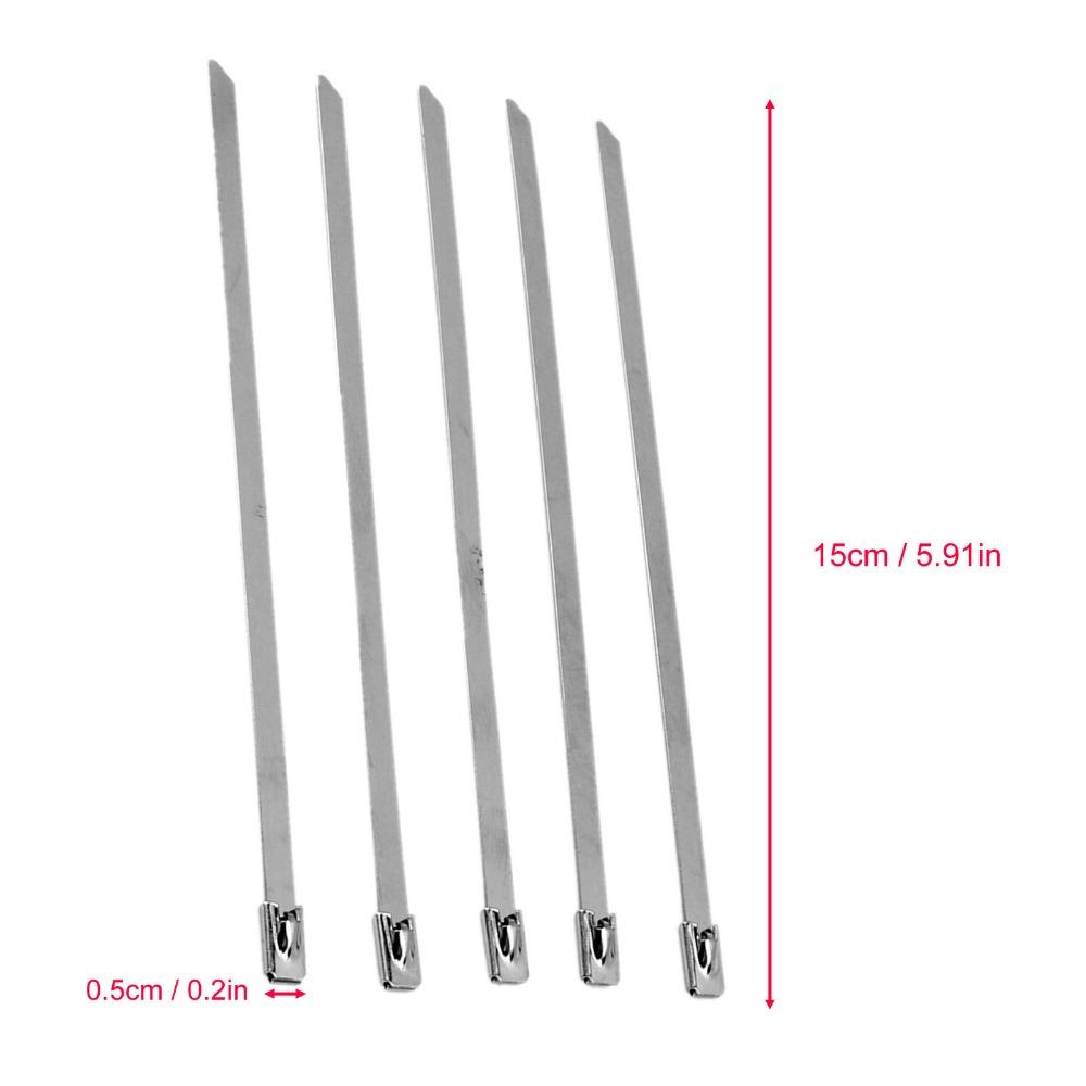 200 Pcs Self Locking Cable Tie Stainless Steel Self Locking Cable Tie Zip Tie Exhaust Wrap