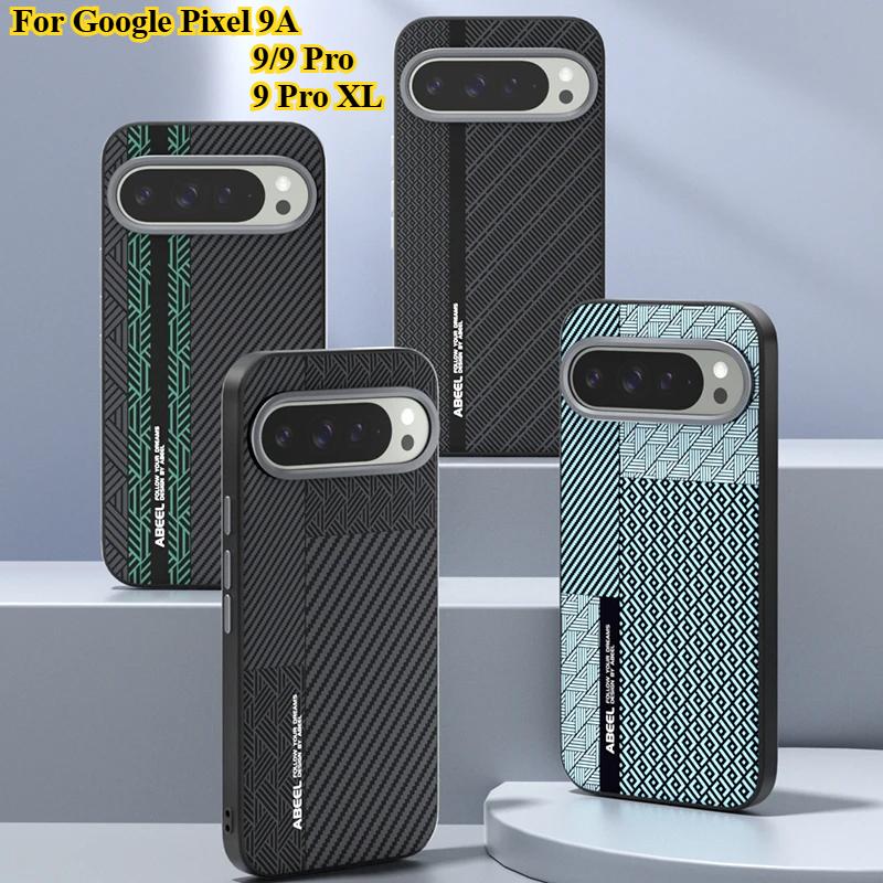 Fashion Carbon Fiber Pattern Protective Case for Google Pixel 10 9 Pro XL Alloy Lens Magnetic Wireless Charger Shockproof Cover