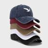 Washed Old Eagle Embroidered Baseball Cap Fashionable Retro Dad Hat Trendy Mom Duckbill Hat