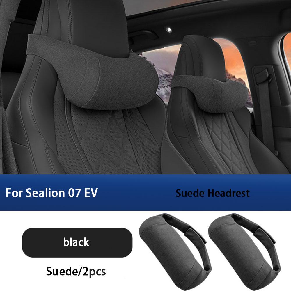 Для BYD Sea Lion 7 EV Замшевая Подушка для Подголовника Поясничная Подушка Защита Шеи Поддержка Подголовника Поясницы Аксессуары для Салона Автомобиля