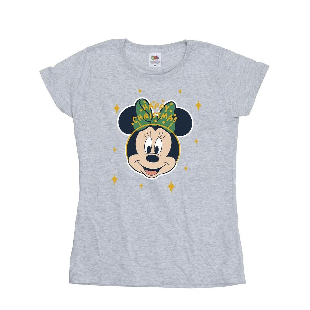 Disney Womens/Ladies Minnie Mouse Happy Christmas Cotton T-Shirt
