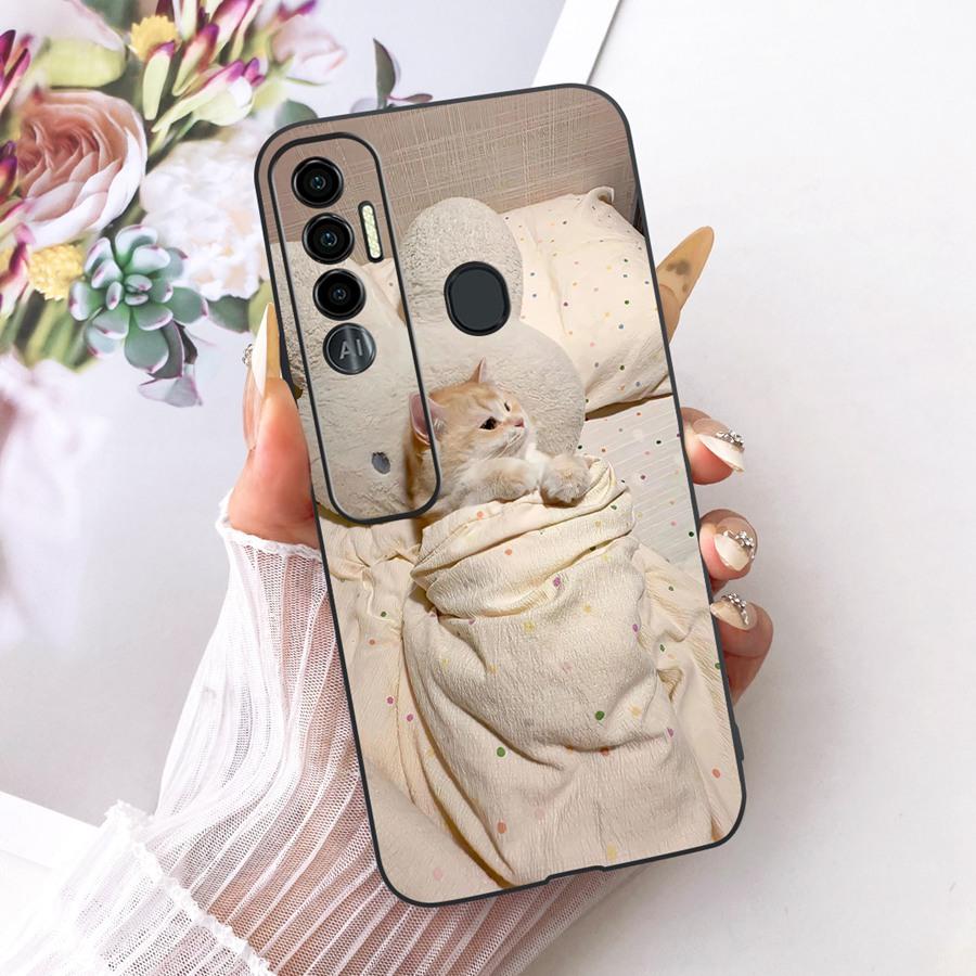 Case For Tecno Spark 7 Pro Phone Back Cover For Tecno Spark7 7T 7Pro Fashion Style Black Case TPU Soft Silicone Bumper Coque