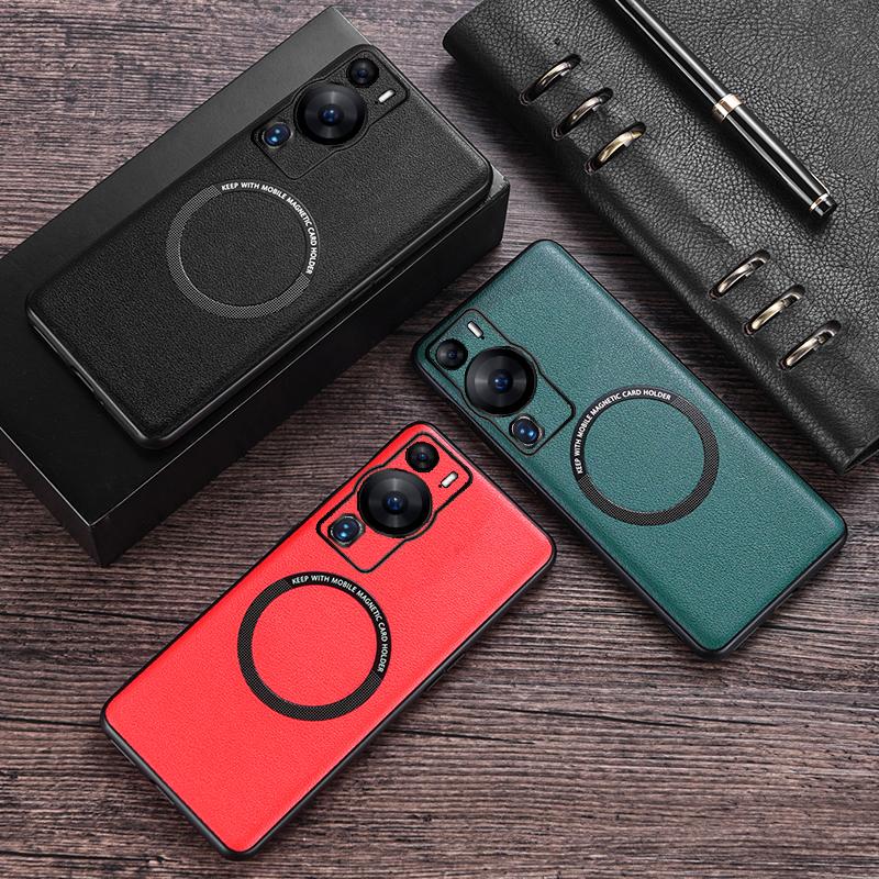 Для Magsafe чехол из искусственной кожи для Huawei P60 P60 Pro Противоударный простой кожаный магнитный чехол для телефона с беспроводной зарядкой для Huawei P60Pro MNA-AL00