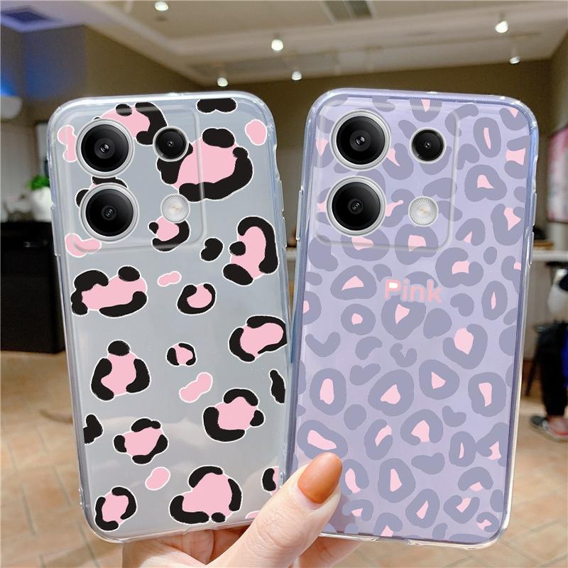 Мягкий силиконовый прозрачный чехол с рисунком сердца леопарда для iPhone 11 12 13 14 15 Samsung A55 A54 A34 A15 S24 M35 Xiaomi Redmi Note 13 Pro противоударный чехол
