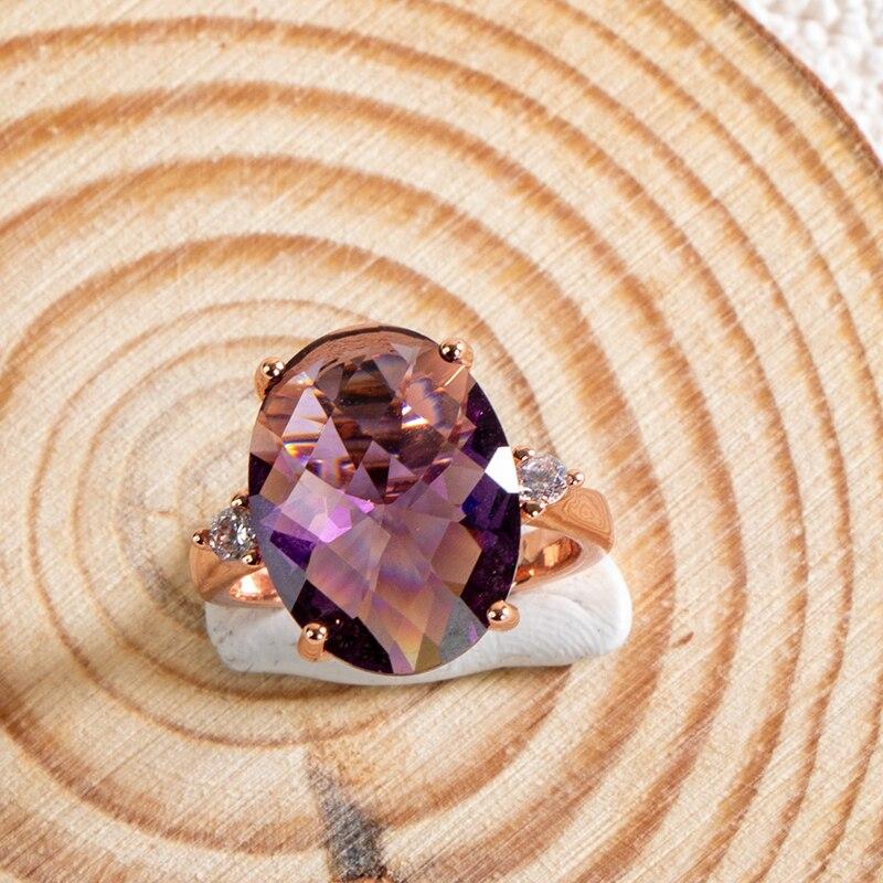 BELLA BOX Новое роскошное модное фиолетовое кольцо овальной формы для женщин, очаровательные ювелирные изделия на свадьбу и помолвку, новые модные