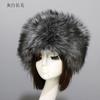 Imitation fox fur round flat top imitation fur hat thickened autumn and winter fluff Russian Mongolian hat thermal ear protection hat