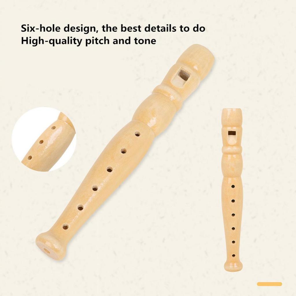 Деревянный блокфлейта сопрано с 6 отверстиями для детского музыкального образования. Отрегулируйте дыхание, чтобы освоить звук.