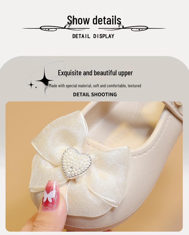 Детские лоферы-туфли EVA 2025 для девочек - Однотонная обувь с декором-бантом для весны, лета и осени