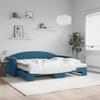 VidaXL Daybed with Trundle Bed and Mattress Blue 90x200 Cm Velvet 3197324