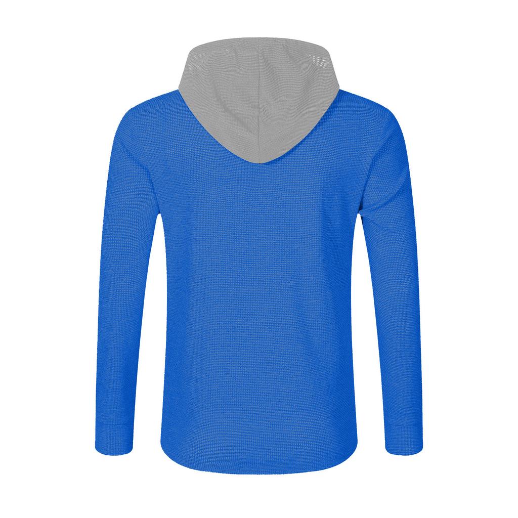 Мужская модная повседневная куртка-кардиган с цветными блоками и пряжкой на капюшоне