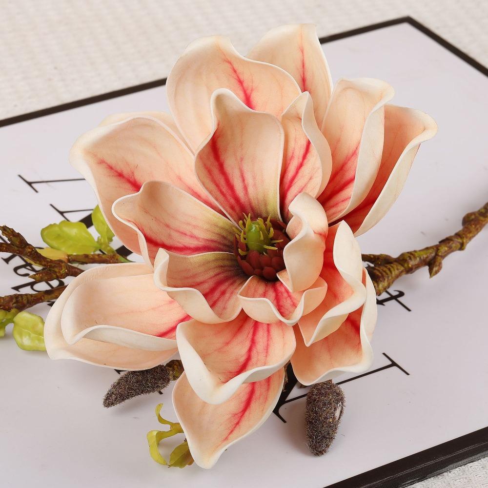 Искусственная ветка магнолии, Искусственные цветы орхидеи с эффектом реального прикосновения, Декор для сада на открытом воздухе