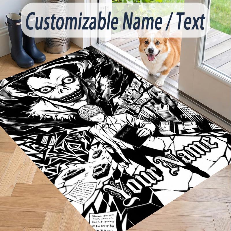Custom Text Death Note Pattern Floor Rug Soft Indoor Carpet Mat Living Room Bedroom