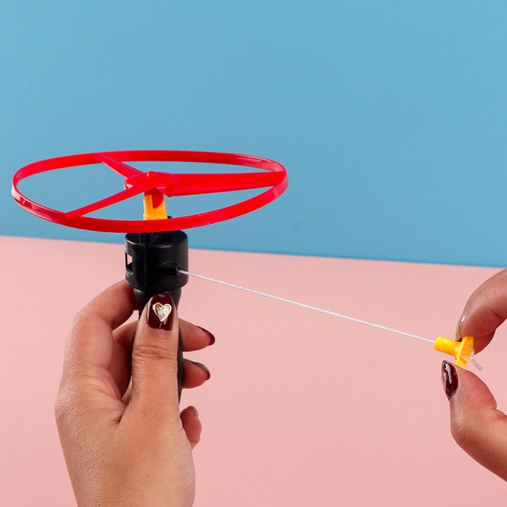 Flying Spin Top Pull String Flying Disc Outdoor Toys Pull String Flying UFO Kids Toys