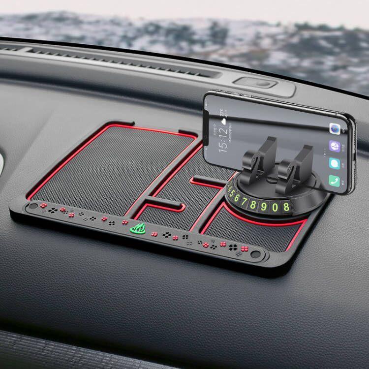 Multifunctional Anti-Slip Car Phone Holder with Concealable Parking Number Plate